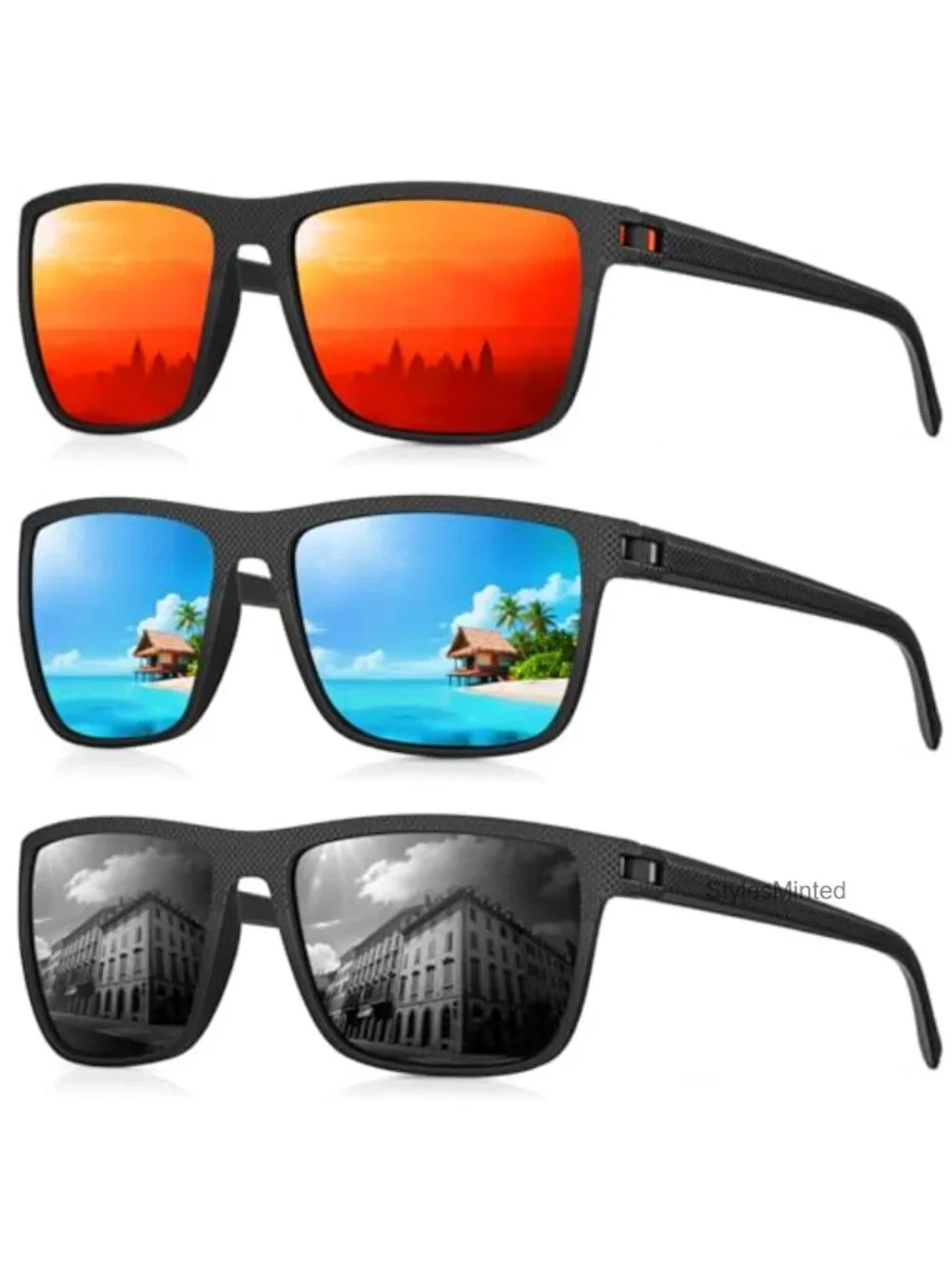 Classic Retro Square Polarized Sunglasses UV Protection Driving Fishing Golf Men